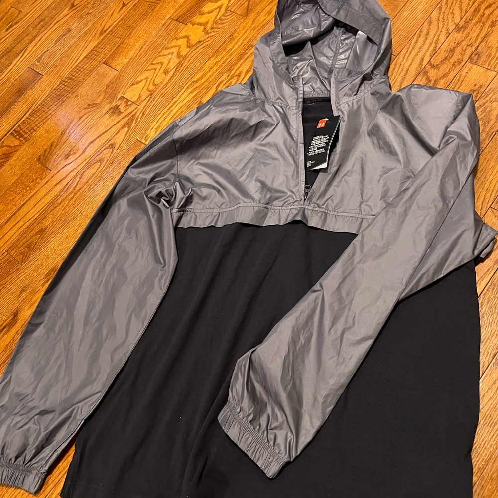 New w/ Tag Under Armour Gray and Black Hooded Windbreaker